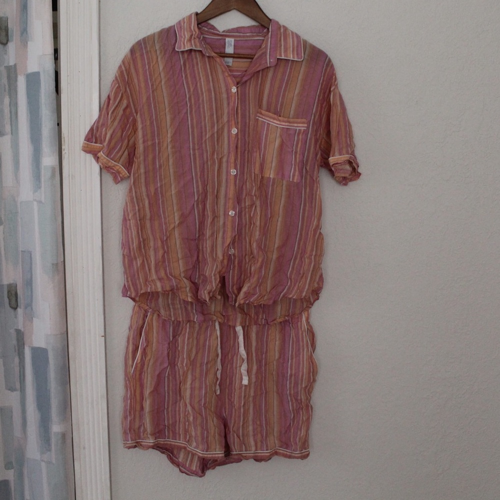 Stars above striped pajama set